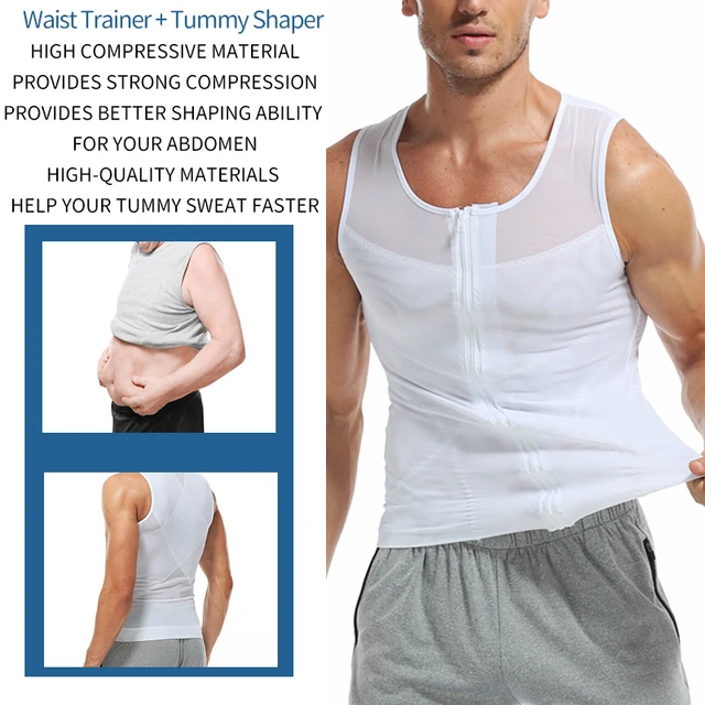 Homens camisa de compressão emagrecimento shaper do corpo barriga