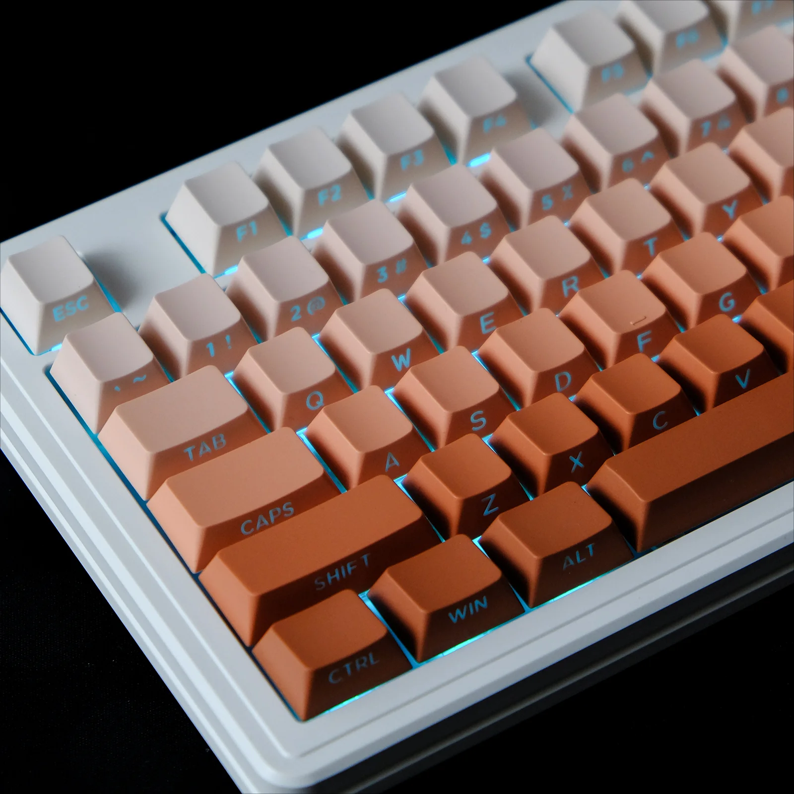 Kbdiy-pbt Duplo Tiro Keycap Impressão Lateral Brilhar Através Backlit Teclado Mecânico mx 108 87 Nj80 84 68 64 61 133 - Imagem 3