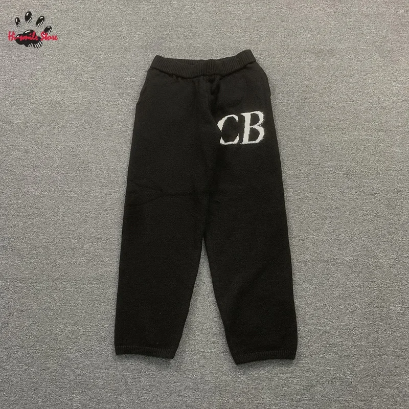 

Cole Buxton Knitting Pants Loose Stretch Drawstring Grey Black Men Woman Joggers Sweatpants Jacquard CB LOGO Trousers