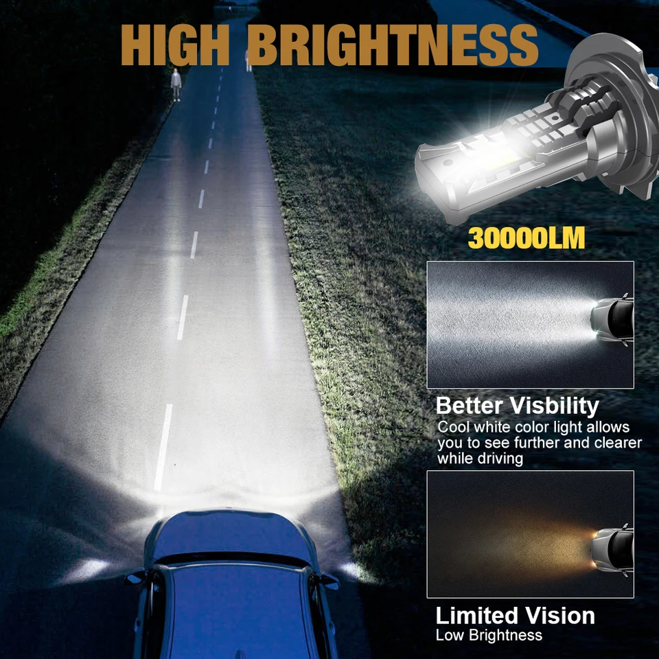 Bevinsee 2X H7 LED Headlight Bulbs Fog Light Brighter 150W - Foto 10