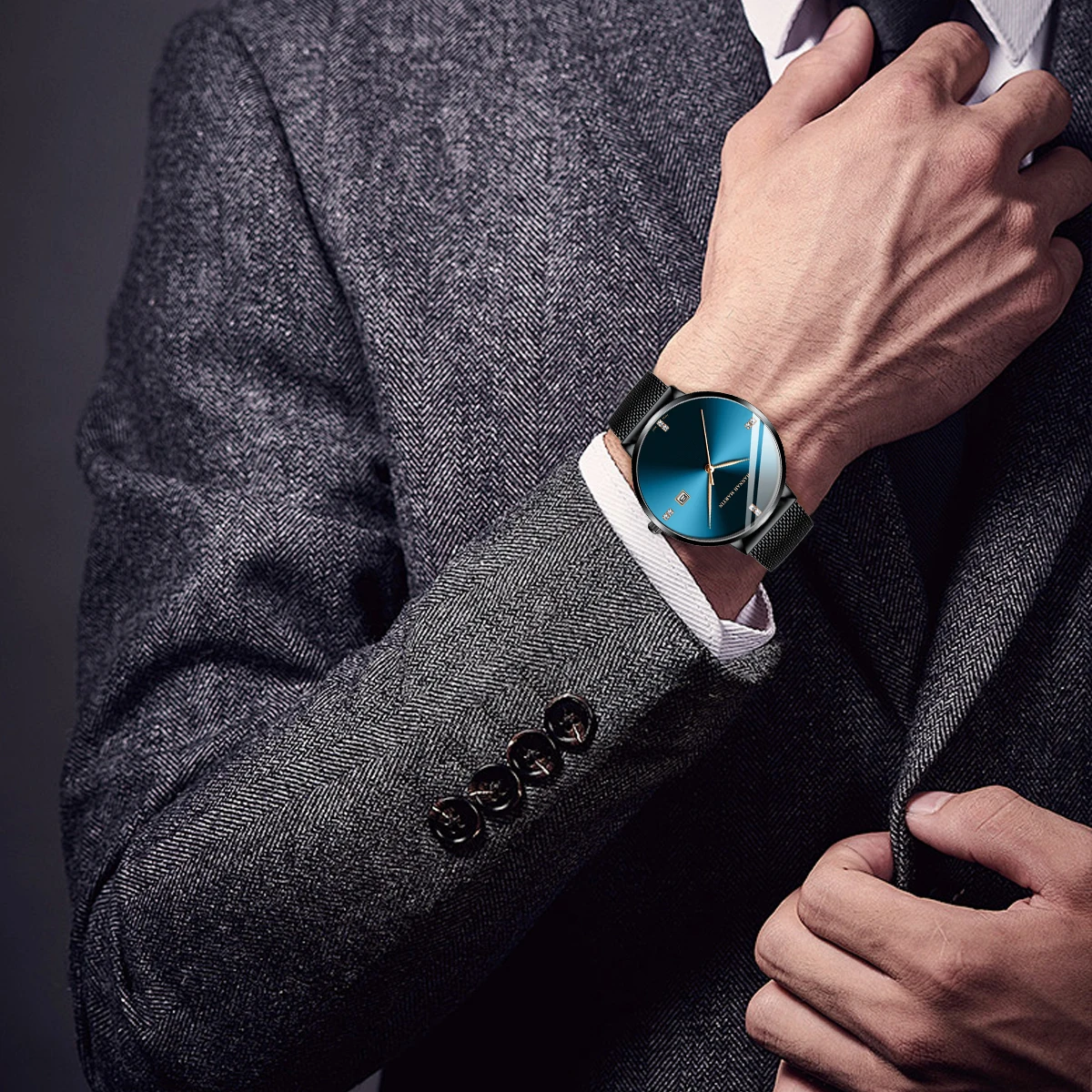 Men Watch Stainless Steel Classical Business Waterproof Top Brand Luxury Quartz Movement Wristwatches Calendar Relogio Masculino 6