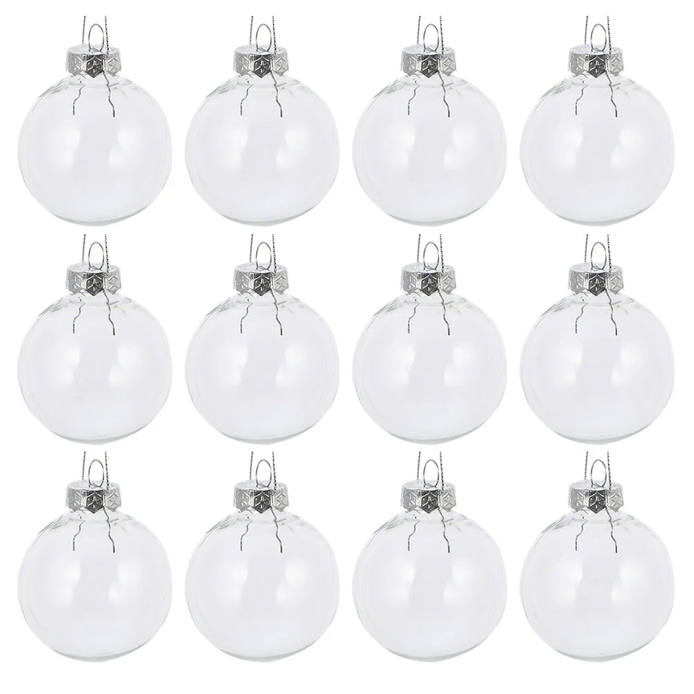 

10/12pcs Christmas Transparent Ball Plastic Fillable Bauble 8-10cm Xmas Tree Hanging Ornaments Decoration Wedding Party Gift Box