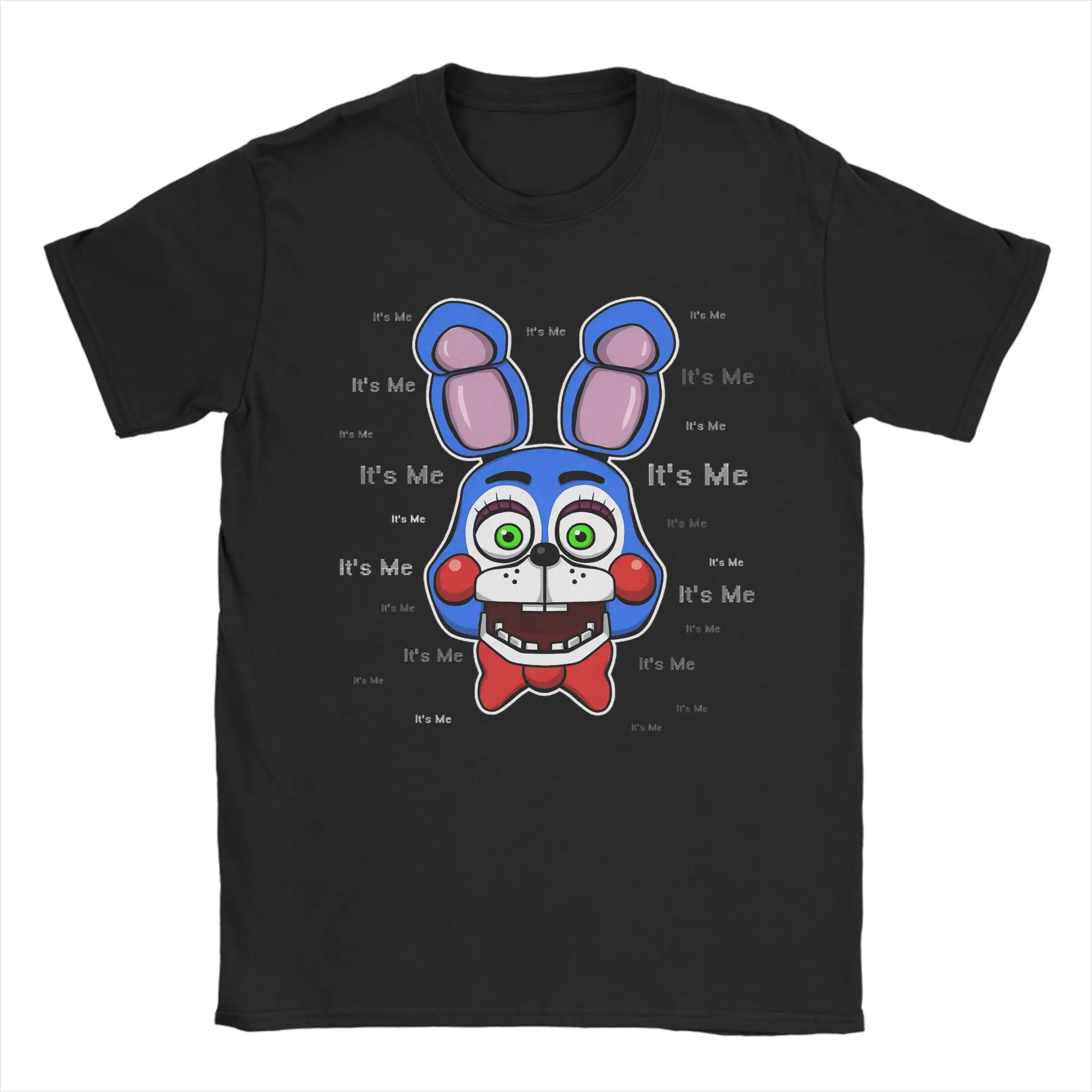 Men's Pure Cotton FNAF Freddy's Humor Crewneck T-Shirt - Short Sleeve Plus Size Top
