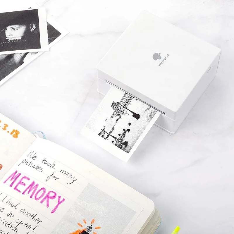 Phomemo M02  Portable Printer Bt Mini Thermal 300dpiPocket Printer Mobile Phone Android Ios Photo Printer