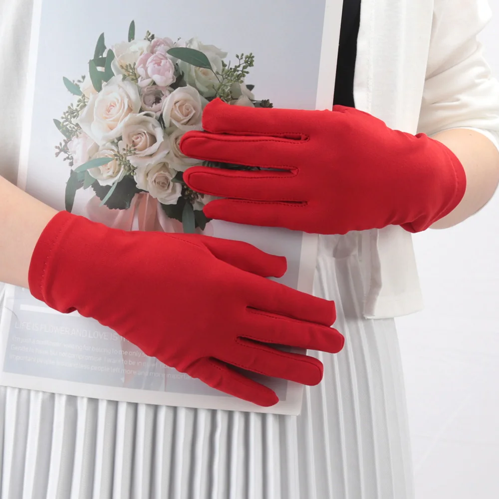 Women Fashion Gloves for Spring Summer Sunscreen Female Thin Solid Color Ceremonial Performance Dance Breathable Driving Gloves - 2