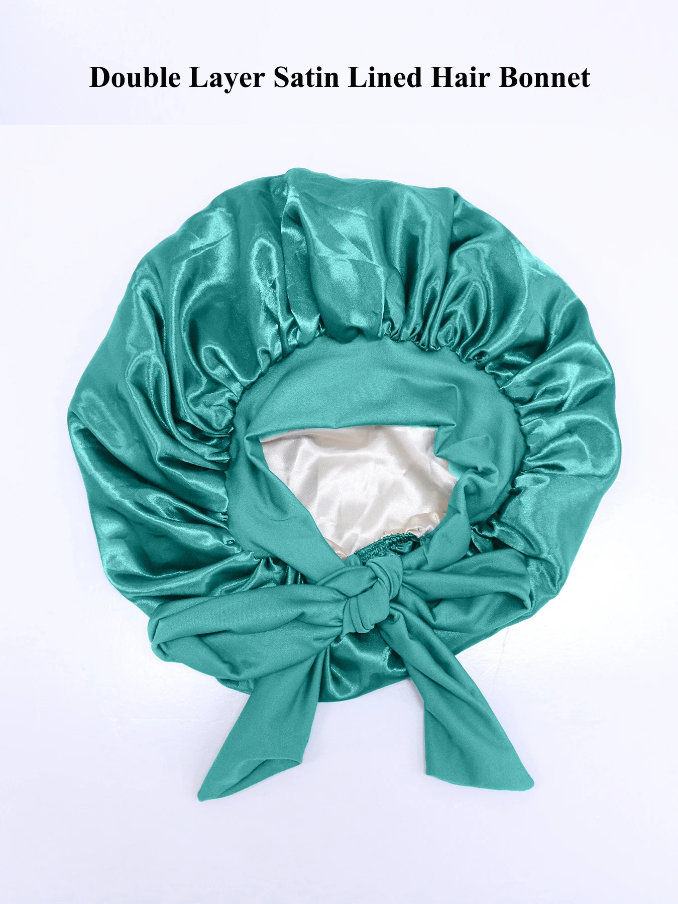 Double Layer Wearable Satin Sleep Cap Women Adjustable Elastic