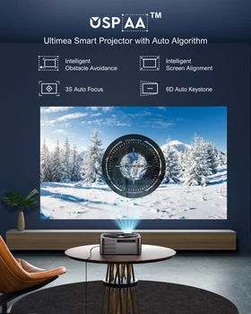 ULTIMEA Full HD Projector 1080P 4K Video Home Theater Projectors AutoFocus&6D Keystone Correction Smart 5G WiFi Bluetooth Beamer 3