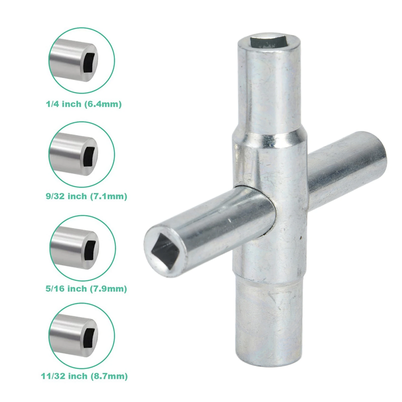 Sillcock Key 4 Way Small Compact Portable Convenient Practical Rotating Screws for Power Gas Faucet Key Faucet Tool