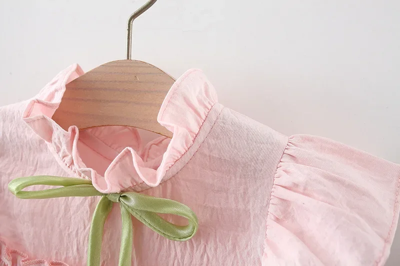 Girls Dress Baby Girl Dress Summer Baby Girl Dress Sweet Flying Sleeves Cute Solid Color Tulip Bow Princess Dress Suitable for 0-4 Years Old