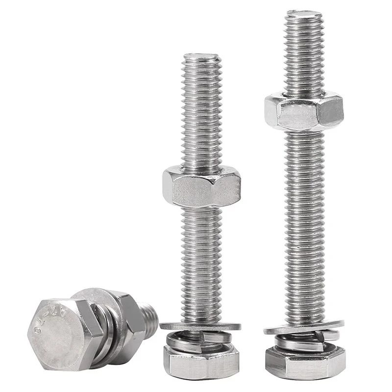 M6 M8 M10 Bolts and Nut Washer 304 Stainless Steel Assortment Kit Hex Head Assorted Metric Screw Flat Spring Lock Spacer Box Set