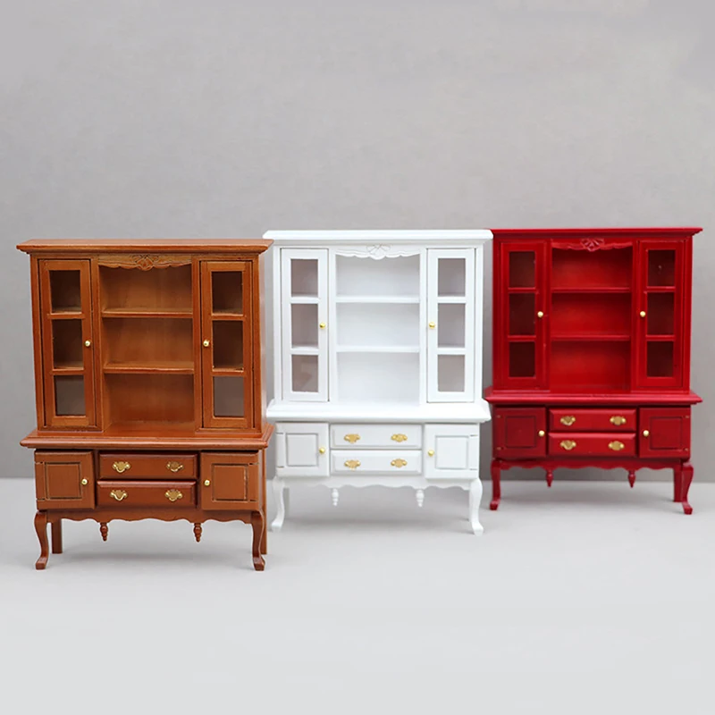 Multi Style Miniature Wooden Bookshelf Mini Cabinet Bedroom Furniture Kits Home & Living For 1:12 Dollhouse Toys Gift 4