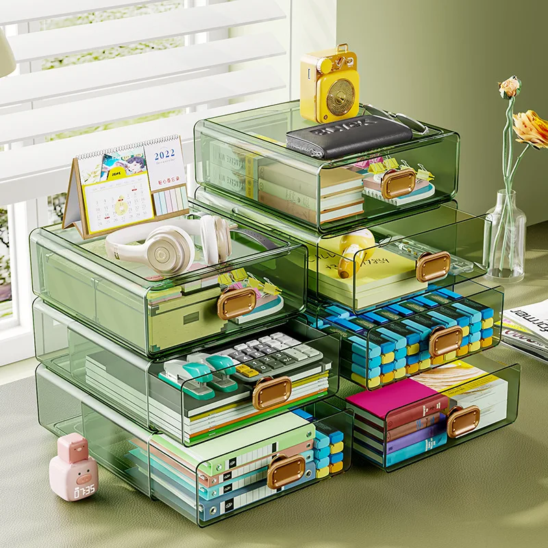 Desk Organizer Tray Drawer Style Office Storage Box Desktop Sorting Tool Stationery Miscellaneous Storage Shelf