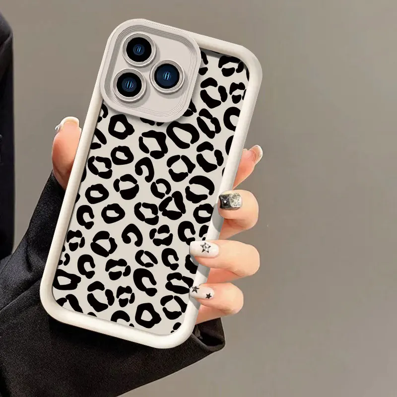 Leopard Print Shockproof Silicone Phone Case with Soft Bumper