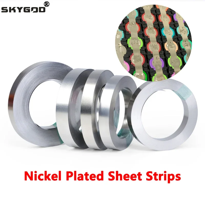 10m/roll Nickel Plated Strip 18650 Battery Nickel Sheet Plate Connector Steel Belt Spot Welding Machine Battery Welder
