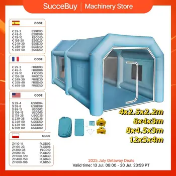VEVOR 4/8/12M cabina di verniciatura gonfiabile 2 ventilatori tenda per auto gigante portatile con sistema di filtraggio camera Mobile aerografo Garage esterno 1