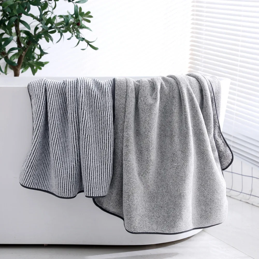 

Thickened Bath Towels for The Body Microfiber,Towel for Gym Sports Shower, Robe,for Spa Beath Home Antibacterial Bamboo Charcoal