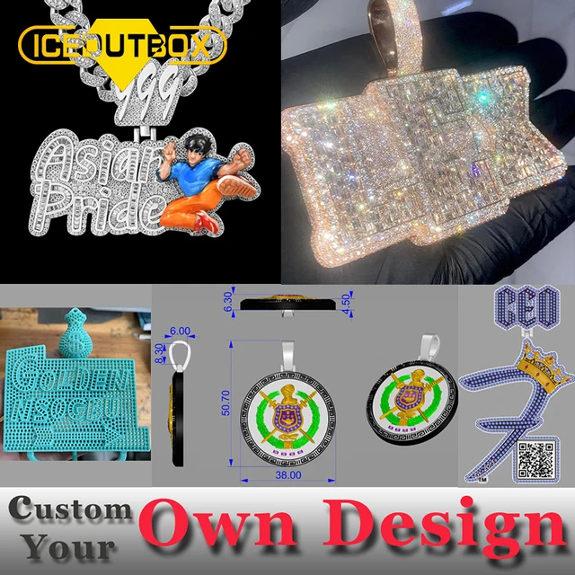 Private Custom LOGO Name Pendant For Men Women 925 Sterling Silver With Moissanite Customized Your Own Design Hip Hop Jewelry