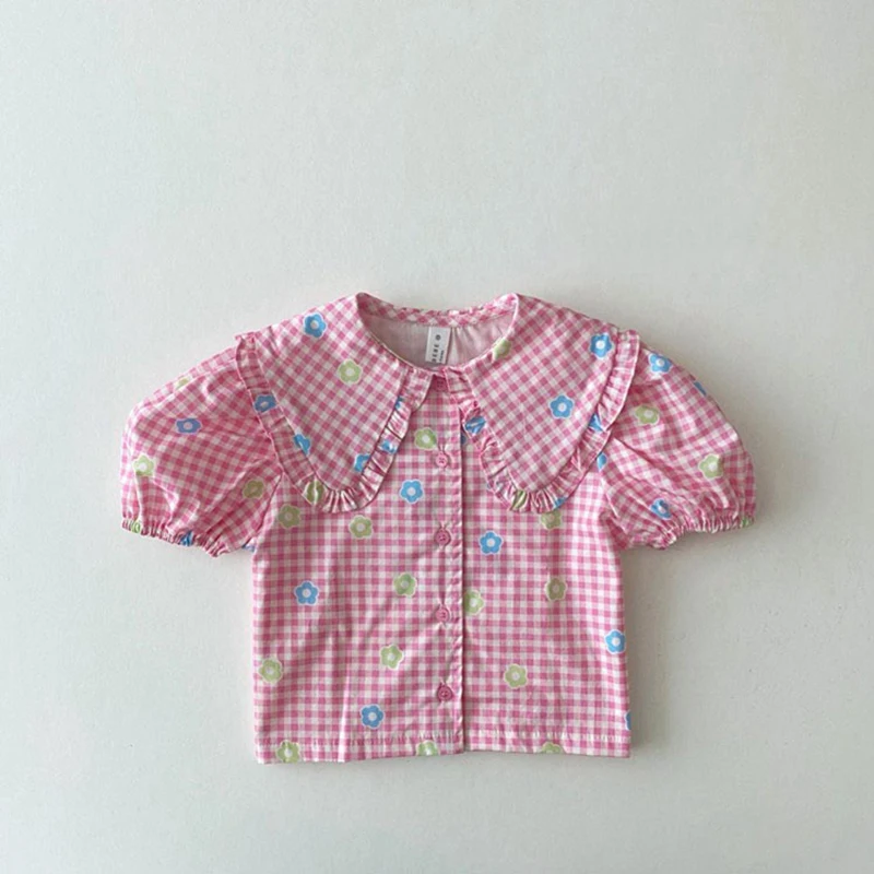 Cotton Short Sleeve Baby Girls Blouse