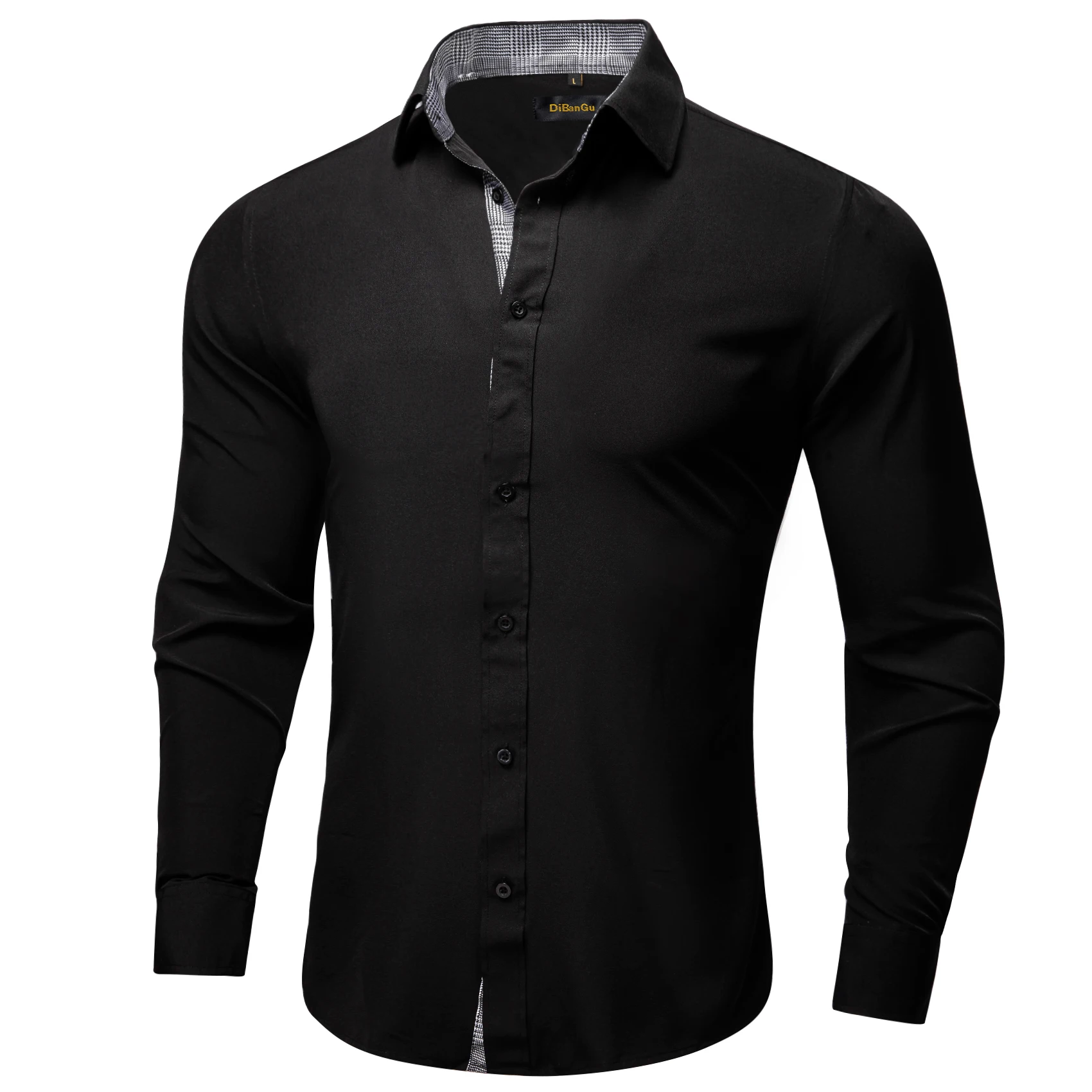 New Designer Luxury Solid Shirts For Men Splicing Paisley Collar Cuff Scoial Men Clothing Long Sleeve Cotton Dress Shirt DiBanGu