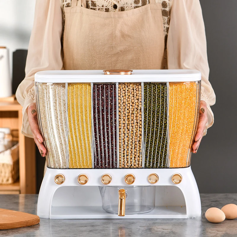 Beans Grain Sealed Storage Box Kitchen Storage Food Containers Rice Bucket Cereal Dispenser