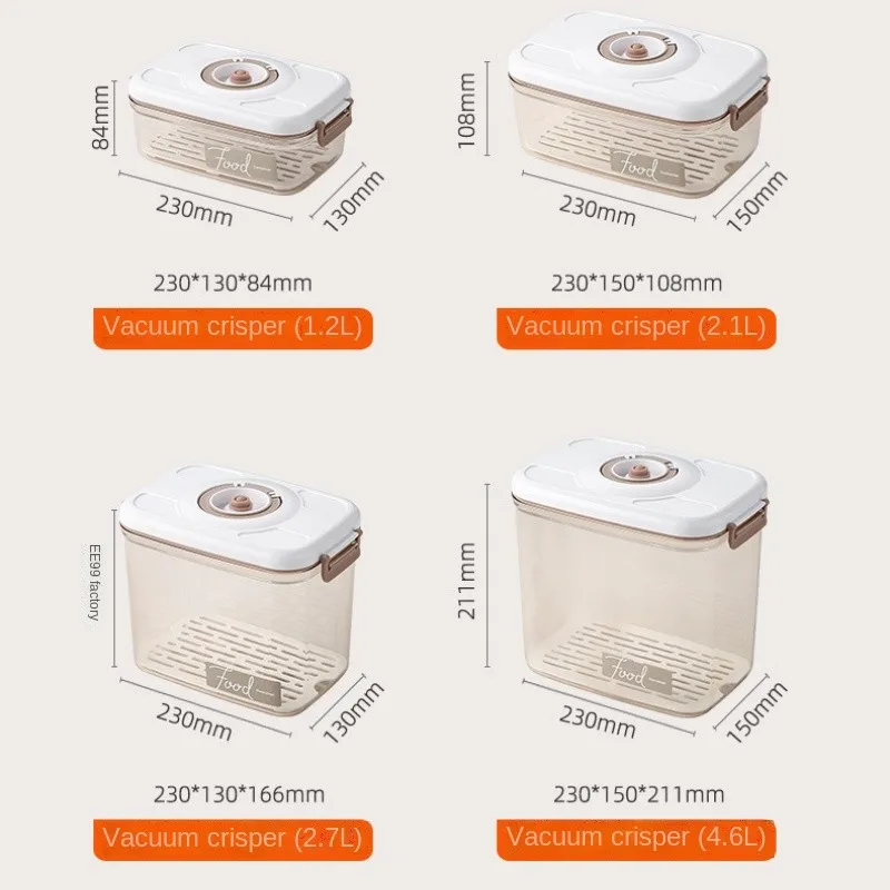 Food Storage Container Vacuum Box Large Capacity Food Dispenser for Kitchen Transparent Sealed Food Organizer Work Lunch Box