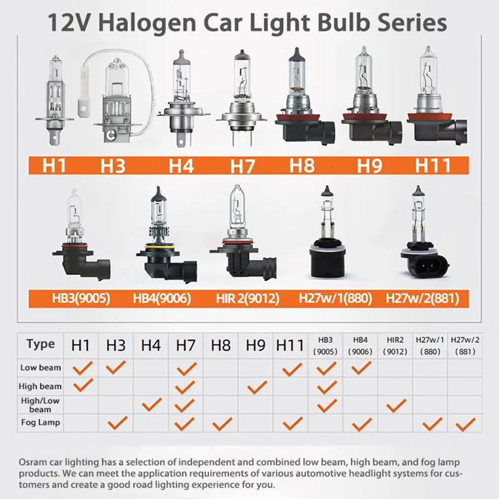 OSRAM H11 Original Long Life Halogen Headlight Bulb - 12V 55W
