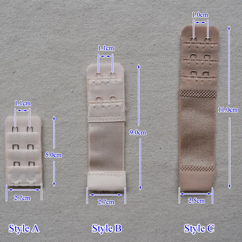 2.5cm 브래지어 확장 버클 3 행 2 버클 확장 스테인레스 스틸 조절 버클 익스텐더 스트랩 확장 후크 이미지 2