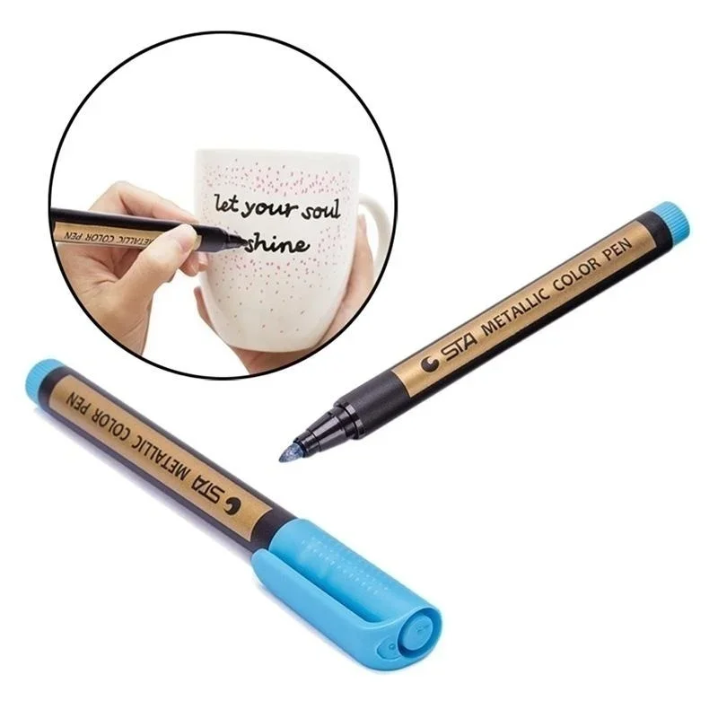 Fine Metallic Markers Paints Pens Art Permanent Writing 10 Colors for Photo Album Gift Card DIY Craft