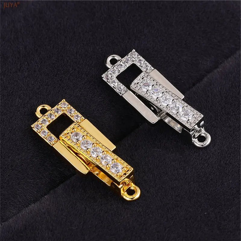 JUYA Gold Silber Überzogene CZ Stecker Komponenten Für DIY Armbänder Handarbeiten Schmuck Machen Erkenntnisse Zubehör – Detail 7