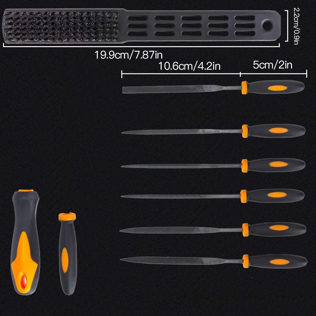 17 Pcs/set Carbon Steel File Kit Rubber Handle Rasp Set Metal Wood Glass Ceramic Polishing Tool
