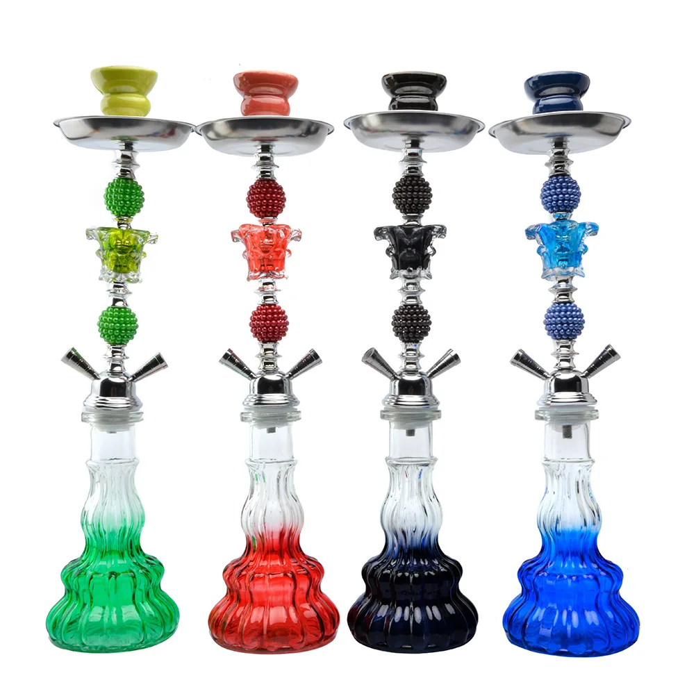 Medium Double Pipe Glass Hookah Complete Chicha Luxury Tool Water Bong