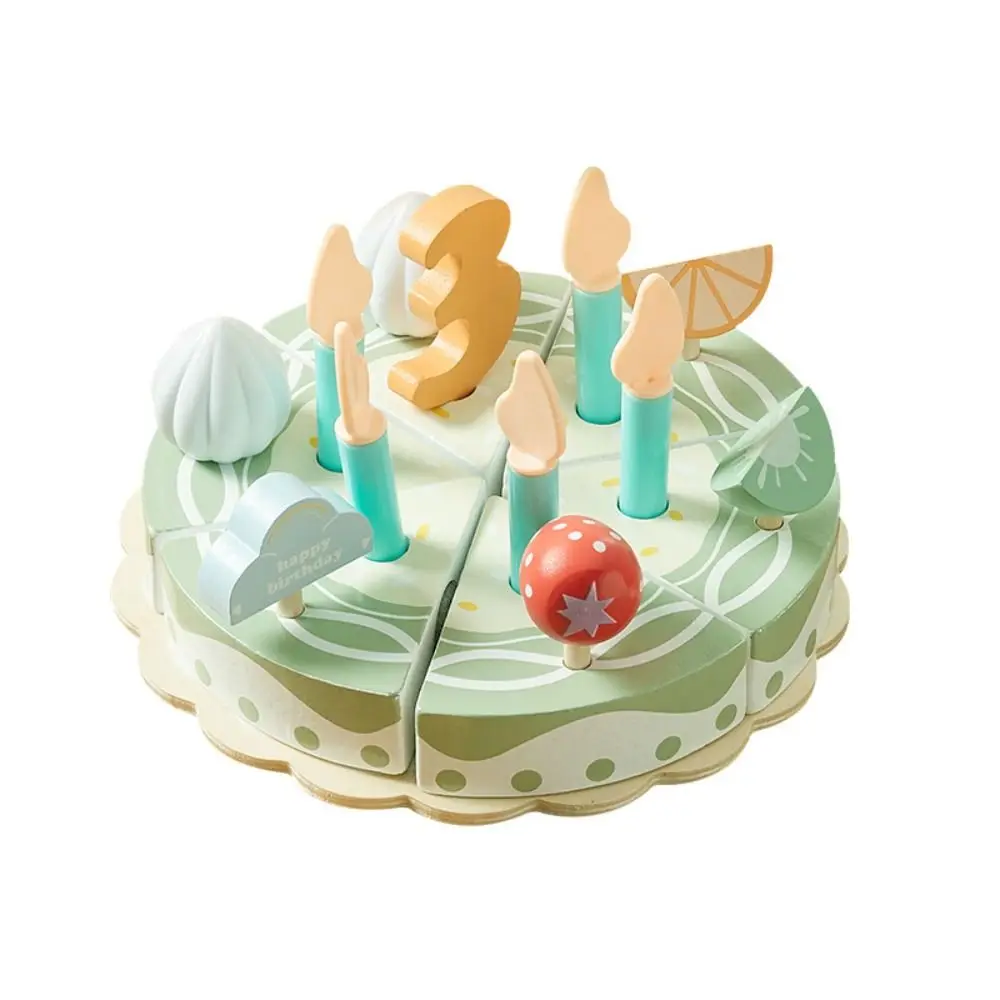 Wooden Wooden Cake Model Simulation Food Play House Party Cake Play Food Sets Miniature Exquisite Kitchen Pretend Toy