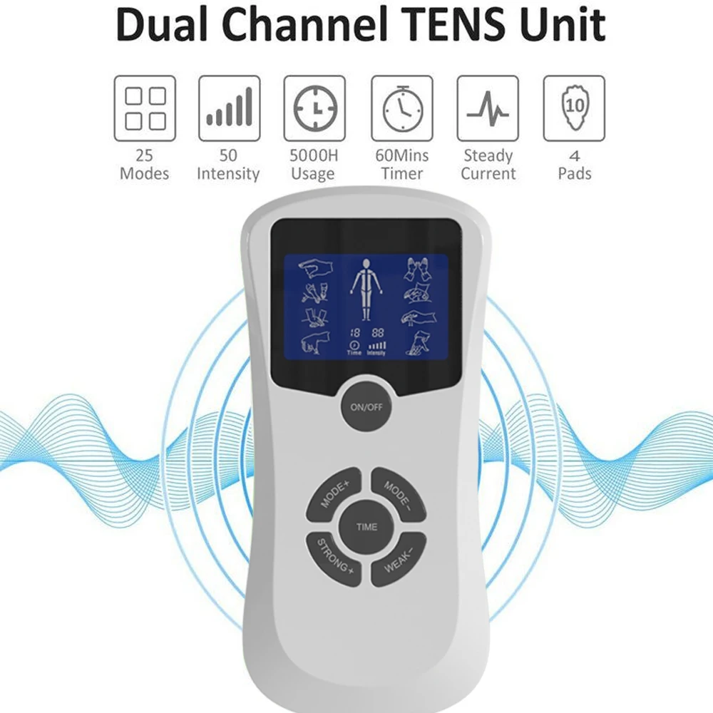 Full Body Tens Relax Electric Muscle Stimulator EMS Acupuncture Therapy Massage Home Office Slimming Massager Fitness Equipment