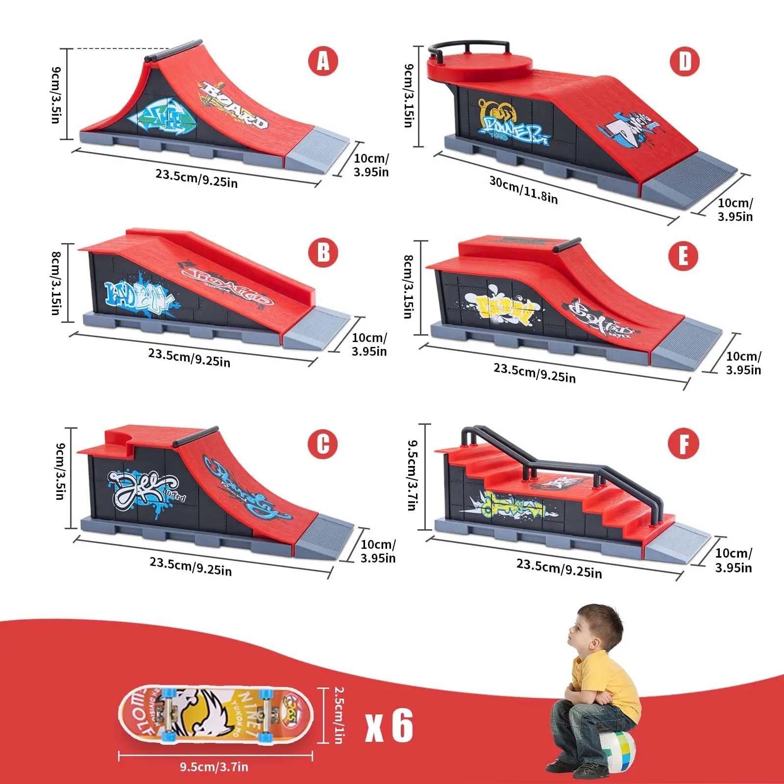 Skateboard Ramp Fingerboard Half Pipe Ramp Mini Skateboards Fingers Finger Skateboards Kit Fingerboards for finger skateboard toys,fingerboard set