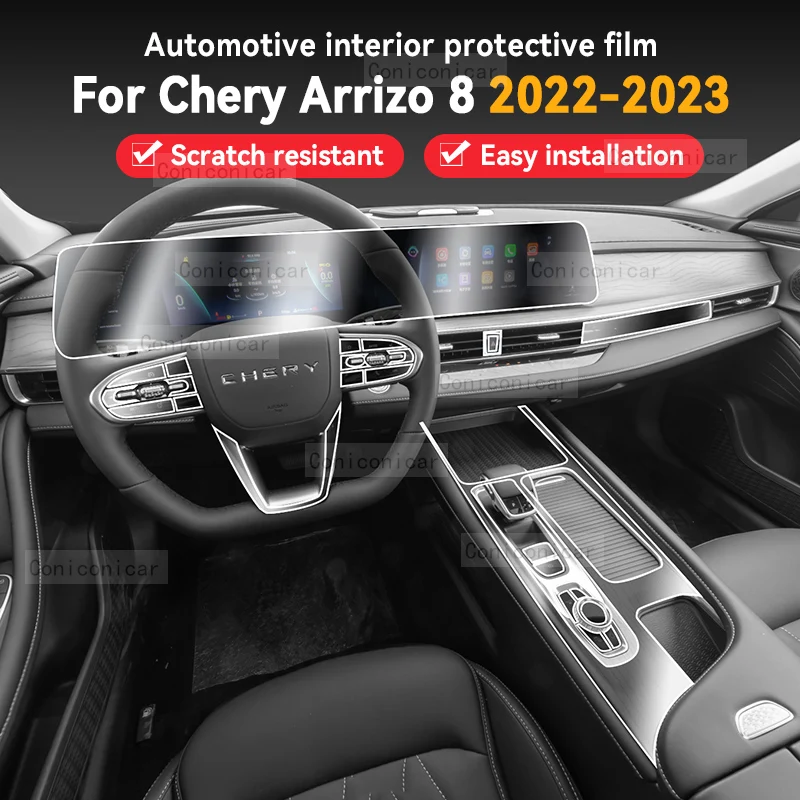 

For Chery ARRIZO 8 2023 Accessories Car TPU Dashboard Navigation Screen Center Console Interior Gear Panel Film Protective