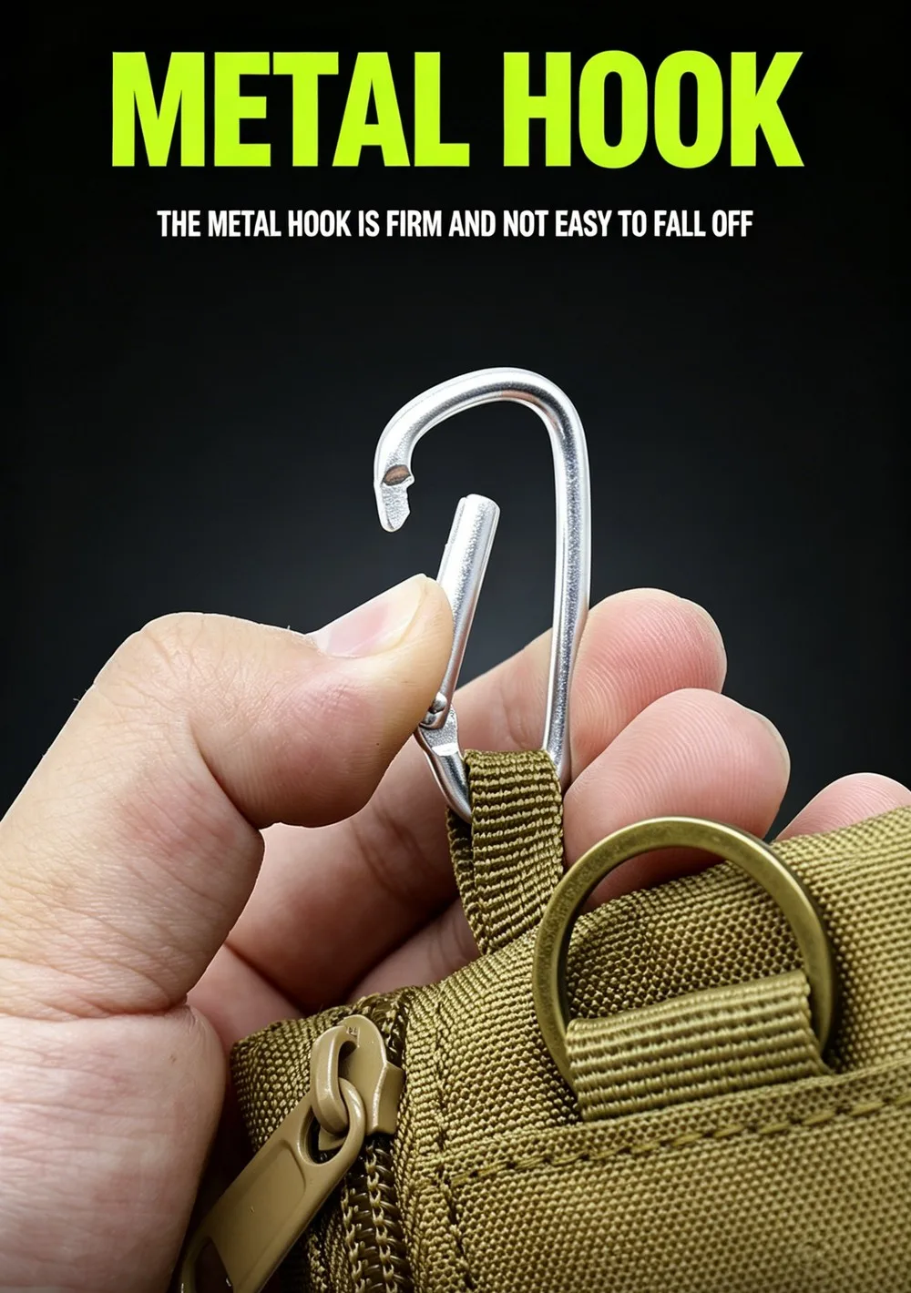 Mini Taktische Tasche EDC Organizer-Tasche 600D Nylon Münzbörse Schlüsselkartenhalter mit Karabiner für Camping Wandern Outdoor Täglicher Gebrauch – Detail 9
