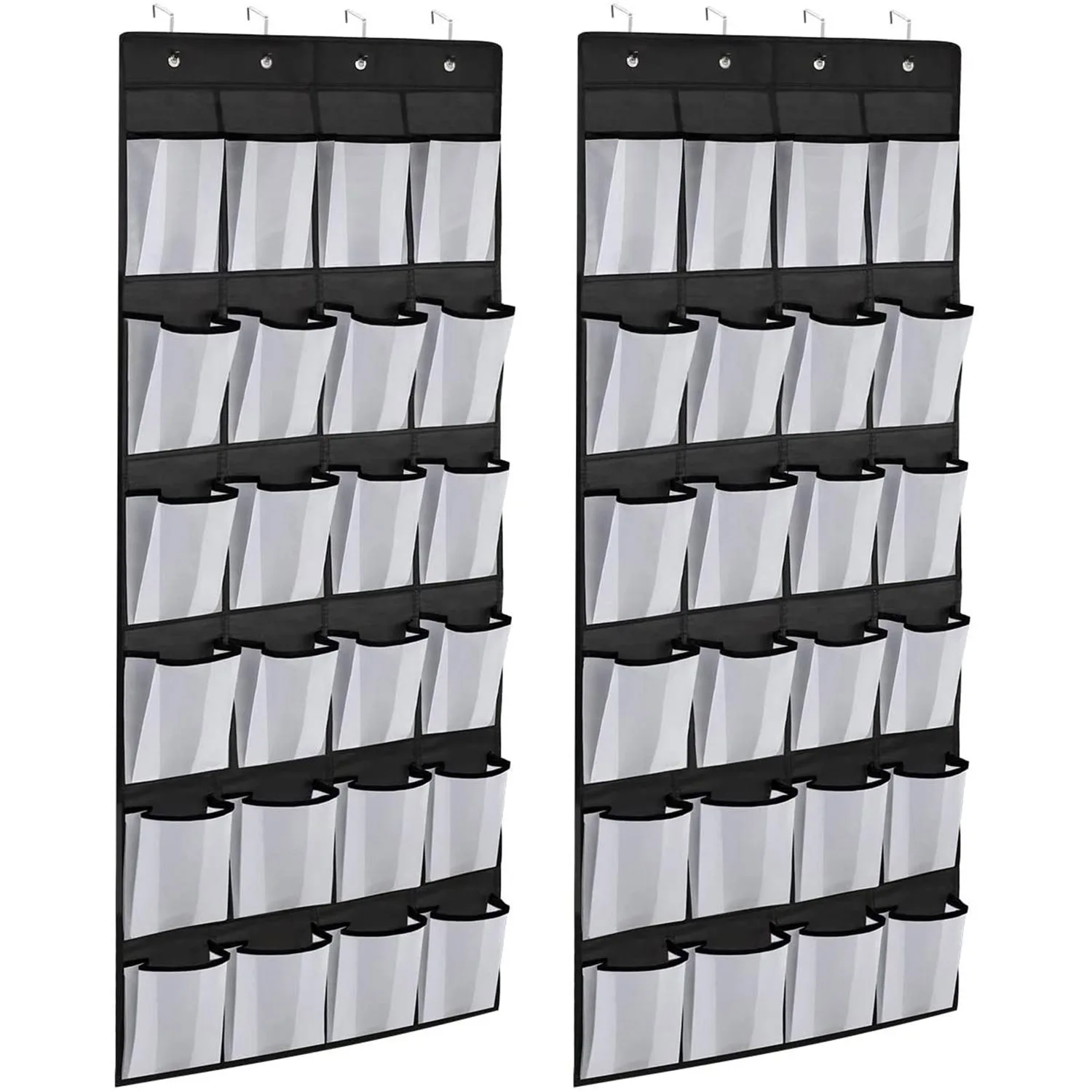 Black 24-Pocket Over-The-Door Hanging Shoe Organizer