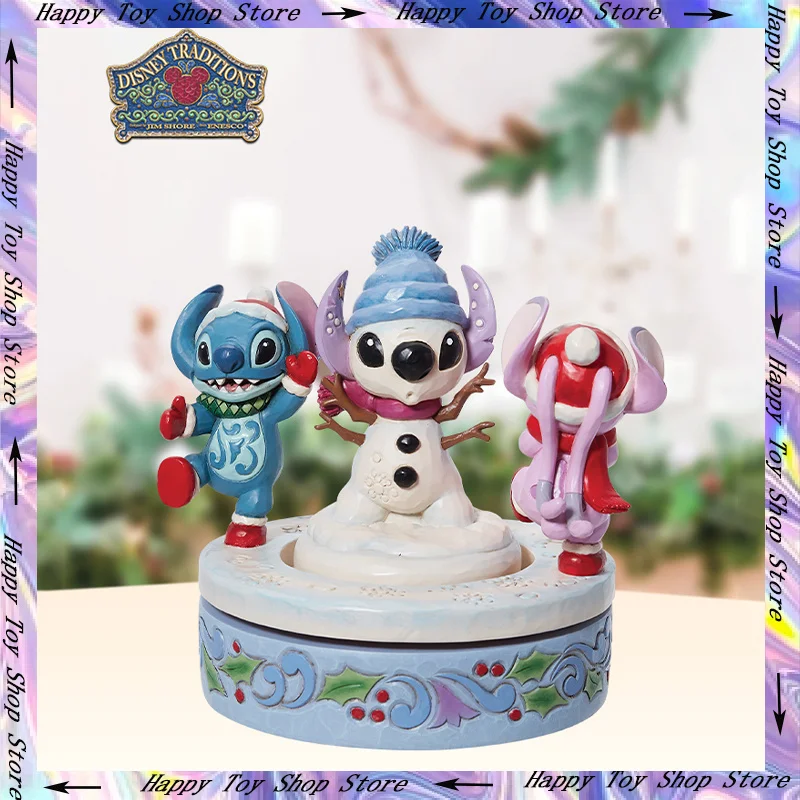 

Новый стиль Стич и Angie Make Снеговик модель кавайные фигурки Лило Коллекционная модель настольное украшение для детей Рождественский подарок