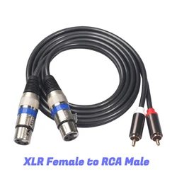 Premium 2RCA to 2 XLR Audio Cable with Durable Metal Shell for Amplifiers and Home Theaters (Female to Male)