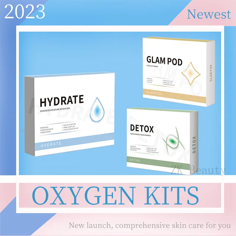 New 6 Types Product CO2 Oxygen Kit GLAM DETOX HYDRATE BALANCE ILLUMINATE REVIVE Pods Skin Care Skin Rejuvenation Beauty Product