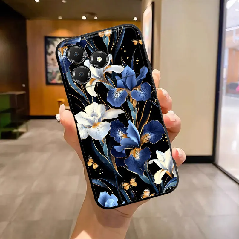 Butterfly Marble Print Silicone Soft Phone Case with Bumper Protection