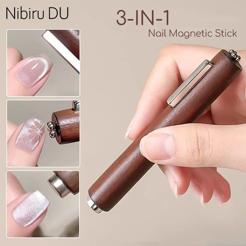 3-IN-1 Multi-function Cat Eye Magnet For Nail Art Design Strong UV Gel Polish Magic Effect Thick Magnetic Stick Manicure Tools