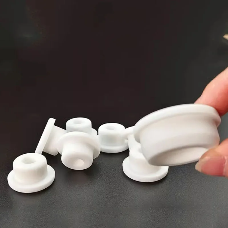 흰색 6.8mm68.6mm 실리콘 씰 홀 플러그 방수 중공 블랭킹 엔드 캡 T형 고온 저항 방진 스토퍼