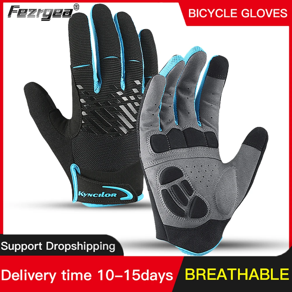 

Non-Slip Long Finger Shock-Absorbing Cycling Gloves Spring And Summer Men'S Breathable Sunscreen Touch Screen Riding Gloves