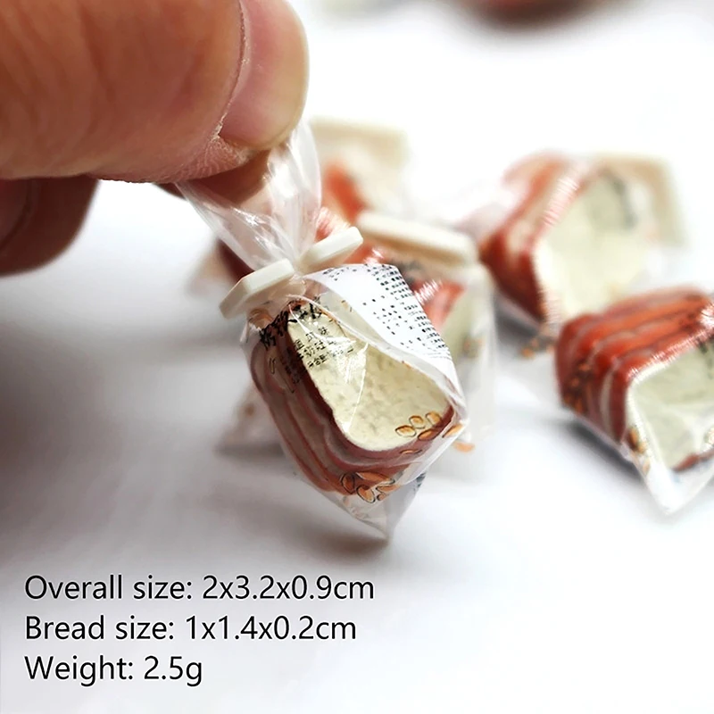 ? ? 1Bag 1:12 인형 집 미니어처 빵 토스트 미니 음식 모델 주방 장식 장난감 인형 집 액세서리