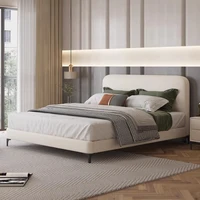 Lit de rangement Unique, chambre à coucher, esthétique, moderne, salon de couchage, têtes de lit, tables de nuit doubles, décoration matrimoniale 3