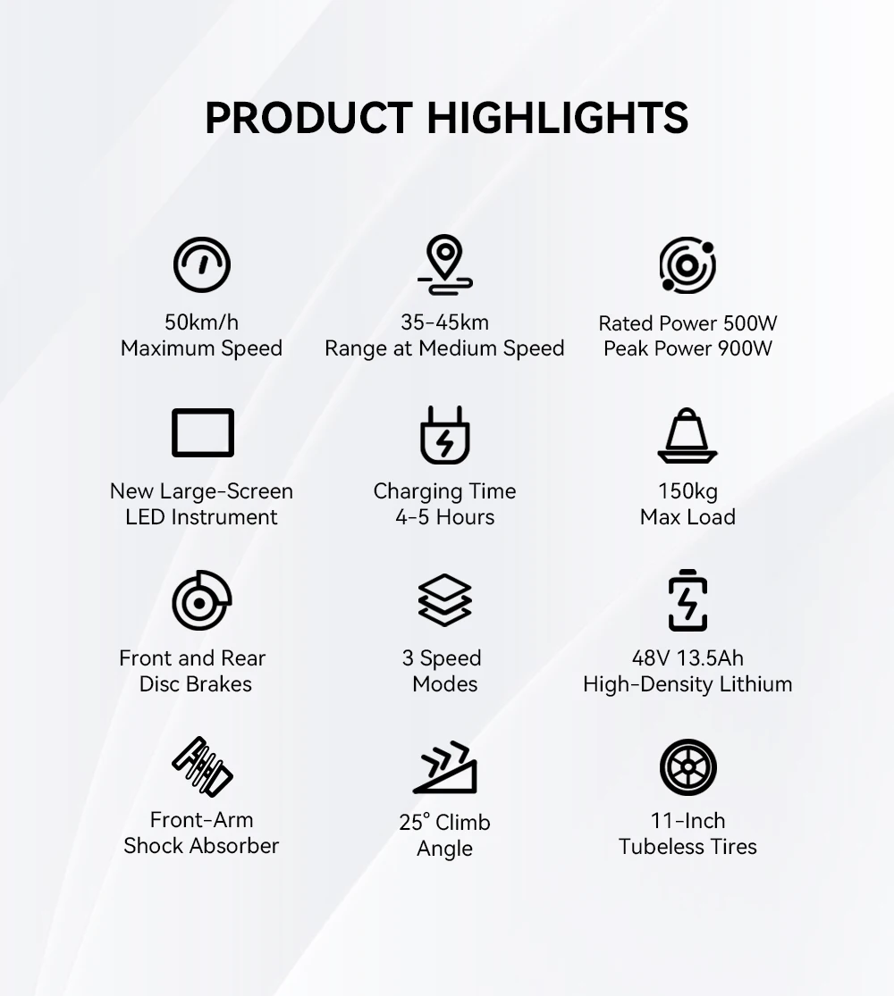 Adult Foldable Electric Scooter – 900W Motor, 18Ah Battery, 45–60KM Long Range, 11-Inch All-Terrain Tires Performance E-Scooter 4