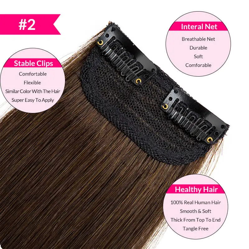 Straight Clip In Human Hair Extensions WXMY 100% Remy Human Hair 2 Clips in One piece Natural Black Brown Blonde 12 Colors