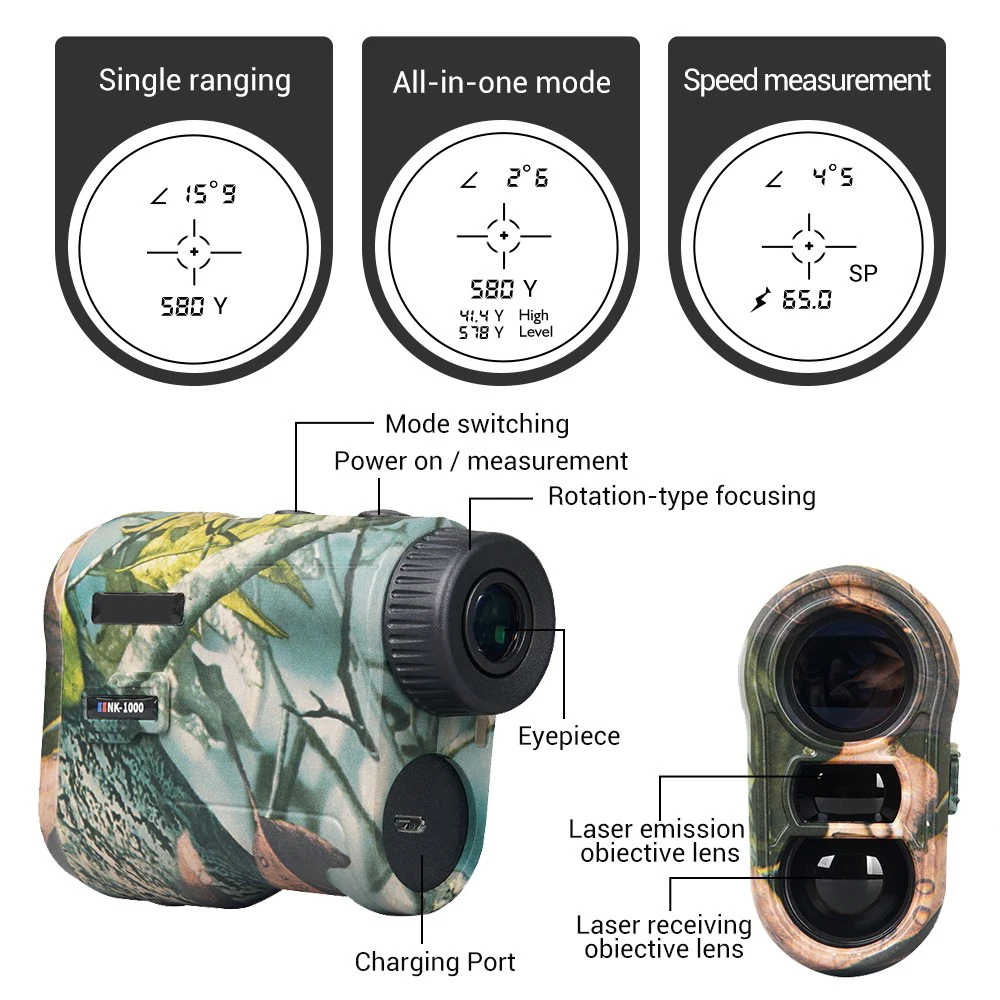 Laser Rangefinder Laser Distance Meter Hunting Rangefinder 6.5X Magnification