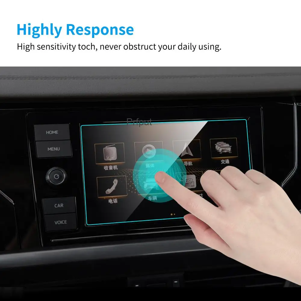 Displaybeschermfolie Auto Touchscreen Protector Gehard Glas Film 8inch